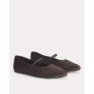 Everlane Day Mary Jane in Deep Brown, Size 9H, Satin